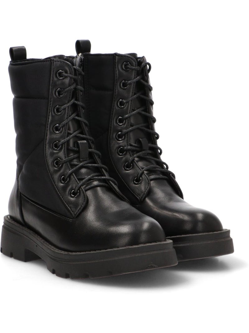 Botin Militar Niña Suela Plana - Pistacho Negro - Kiabi