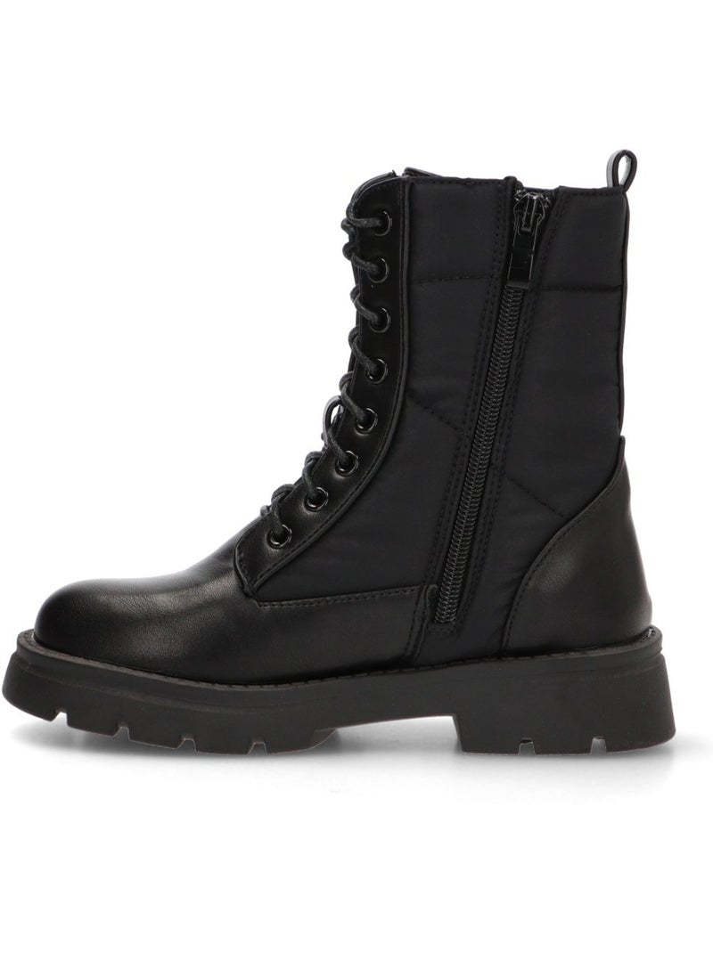 Botin Militar Niña Suela Plana - Pistacho Negro - Kiabi