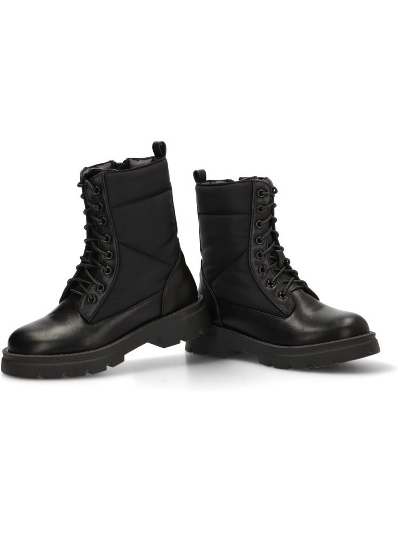 Botin Militar Niña Suela Plana - Pistacho Negro - Kiabi