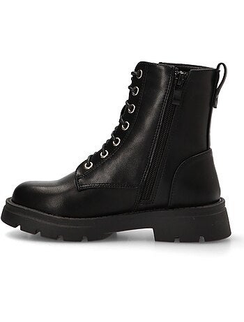 Botin Militar Niña Suela Plana - Pistacho