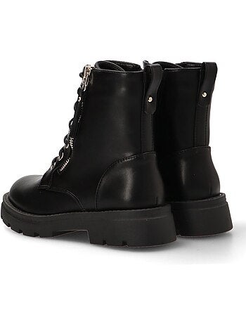 Botin Militar Niña Suela Plana - Pistacho