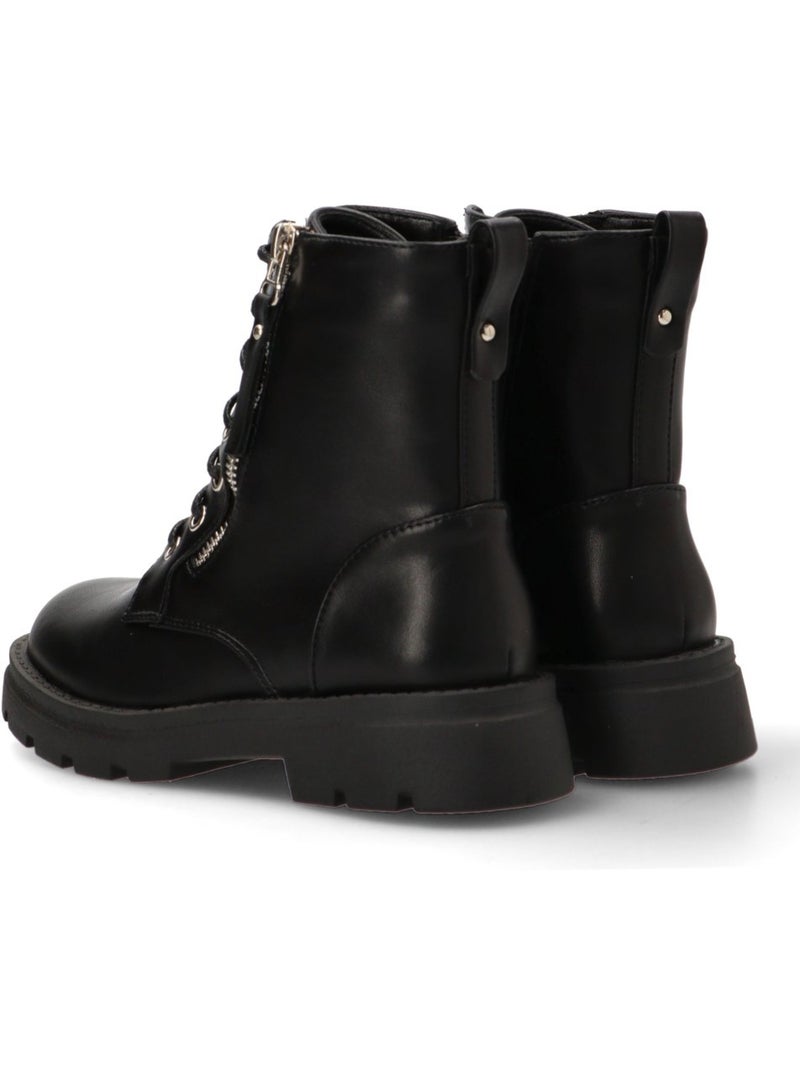 Botin Militar Niña Suela Plana - Pistacho Negro - Kiabi