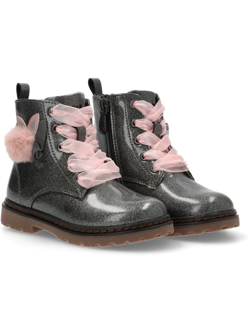 Botin Militar Niña Suela Plana - Xti Kids Gris - Kiabi