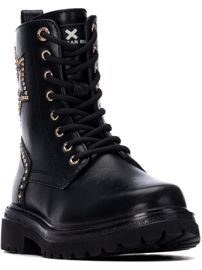 Botin militar niña suela plana - xti kids Negro - Kiabi
