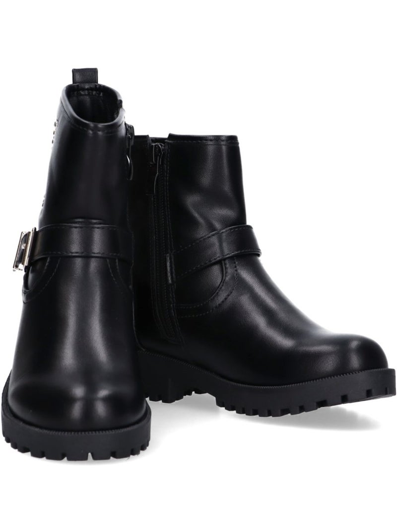 Botin Militar Niña Tacón Medio - Etika Negro - Kiabi