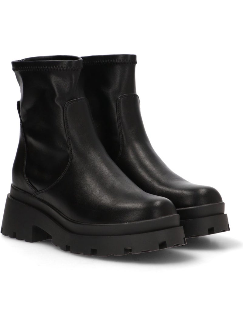 Botin Motero Chelsea Mujer Suela Doble - Mustang Negro - Kiabi