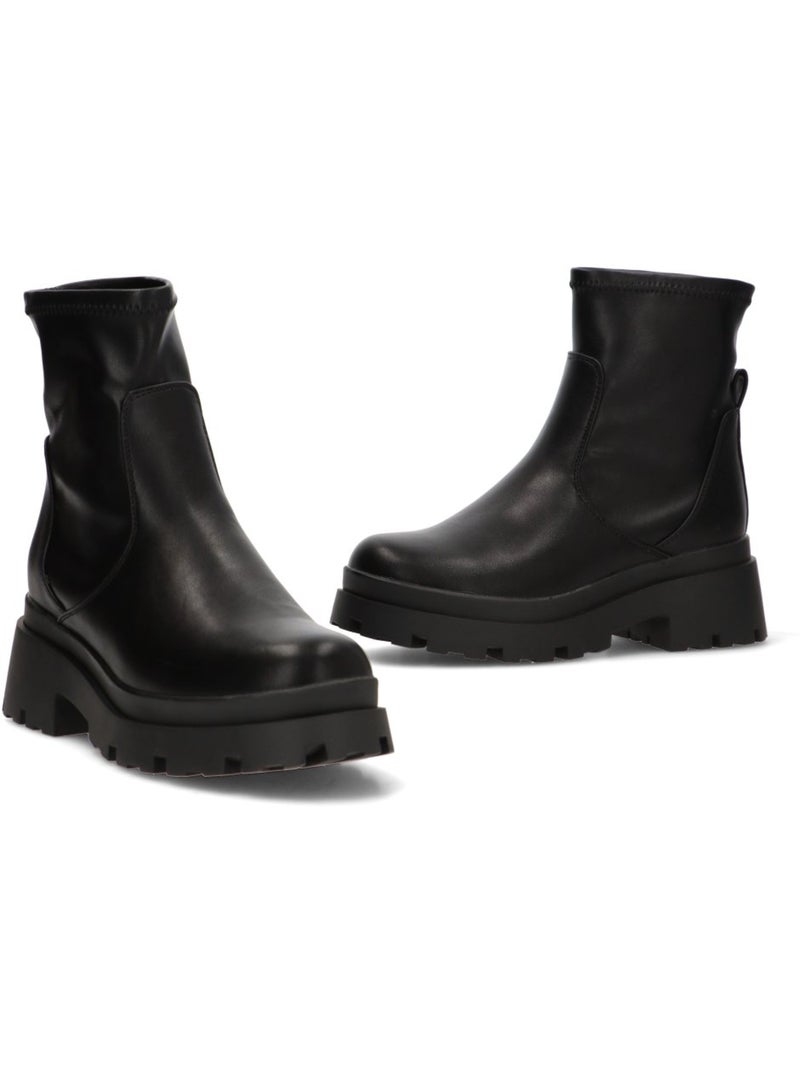 Botin Motero Chelsea Mujer Suela Doble - Mustang Negro - Kiabi