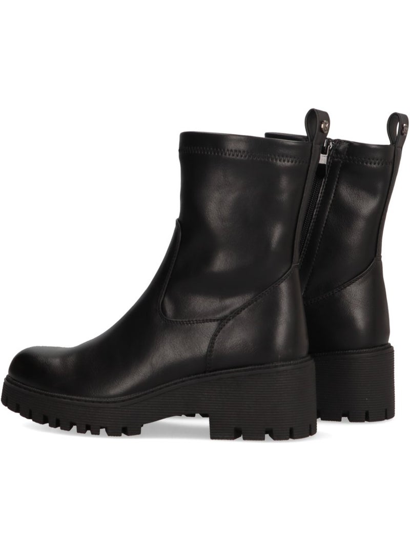 Botin Motero Chelsea Mujer Suela Plana - Etika Negro - Kiabi
