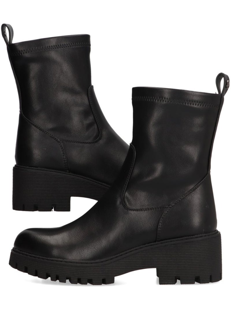 Botin Motero Chelsea Mujer Suela Plana - Etika Negro - Kiabi