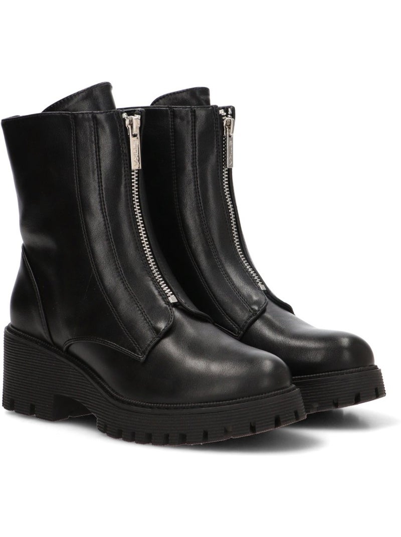 Botin motero chelsea mujer tacón medio - etika Negro - Kiabi