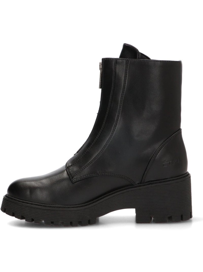 Botin motero chelsea mujer tacón medio - etika Negro - Kiabi