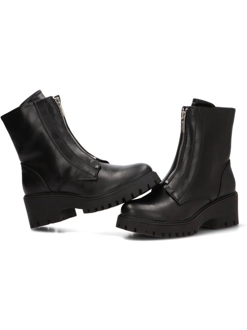 Botin motero chelsea mujer tacón medio - etika Negro - Kiabi