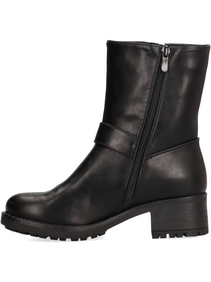 Botin Motero Chelsea Mujer Tacón Medio - Etika Negro - Kiabi