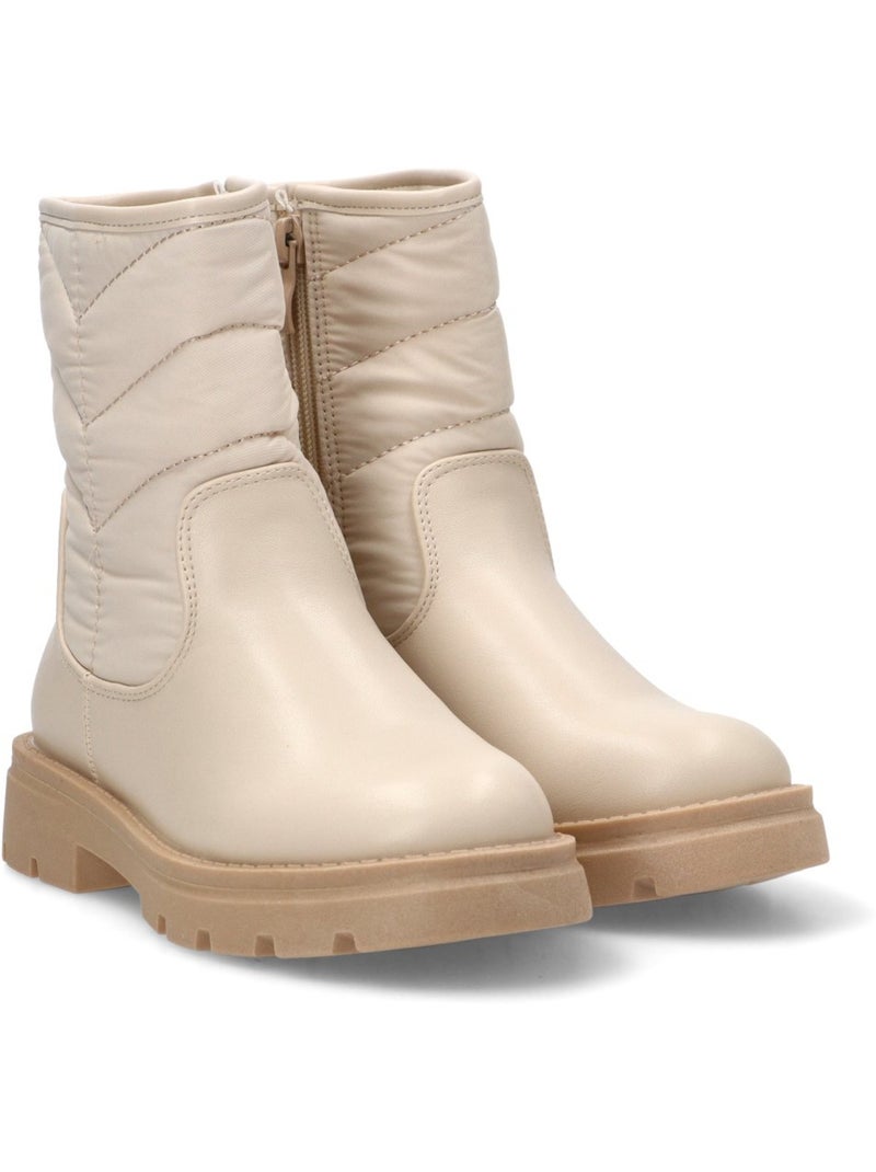 Botin Motero Chelsea Niña Suela Plana - Pistacho Gris perla - Kiabi