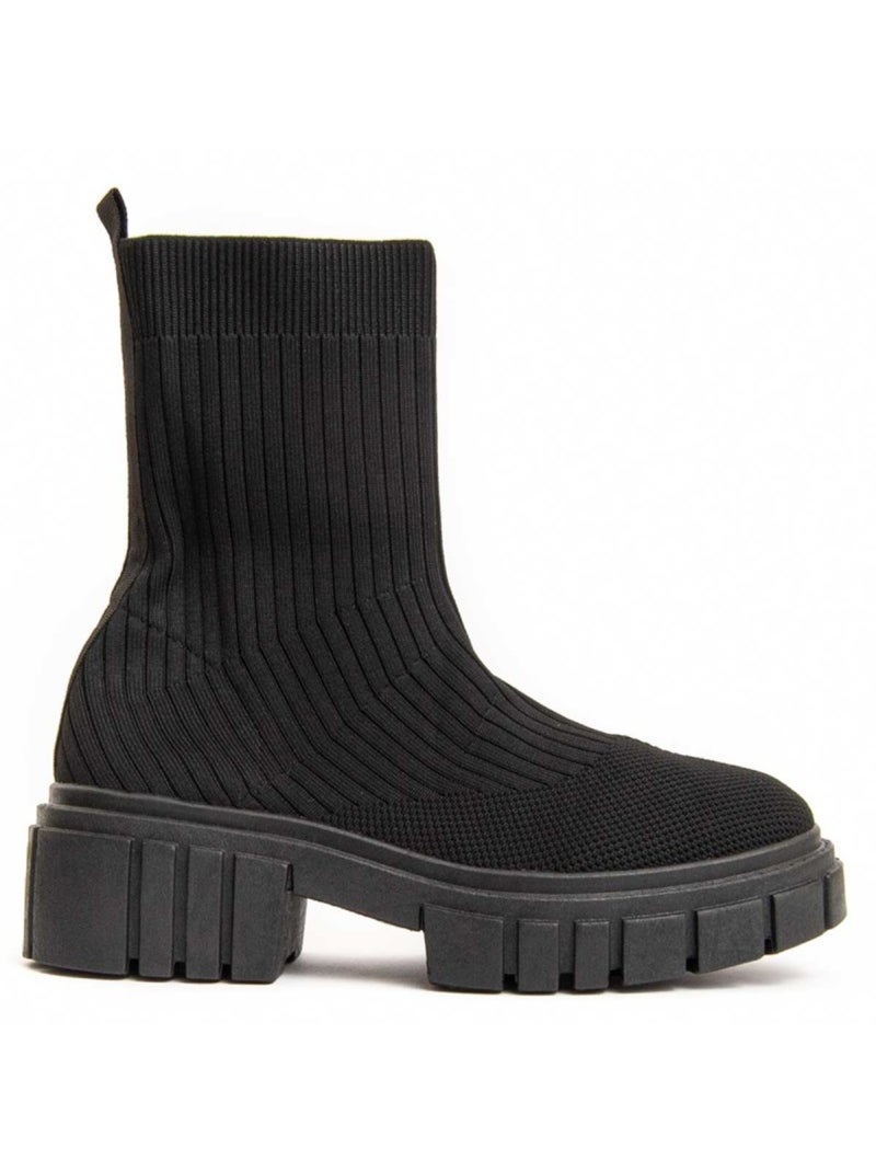 Botin Plataforma Sintetico Montevita Negro - Kiabi