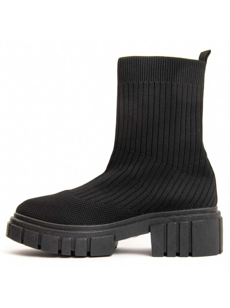 Botin Plataforma Sintetico Montevita Negro - Kiabi