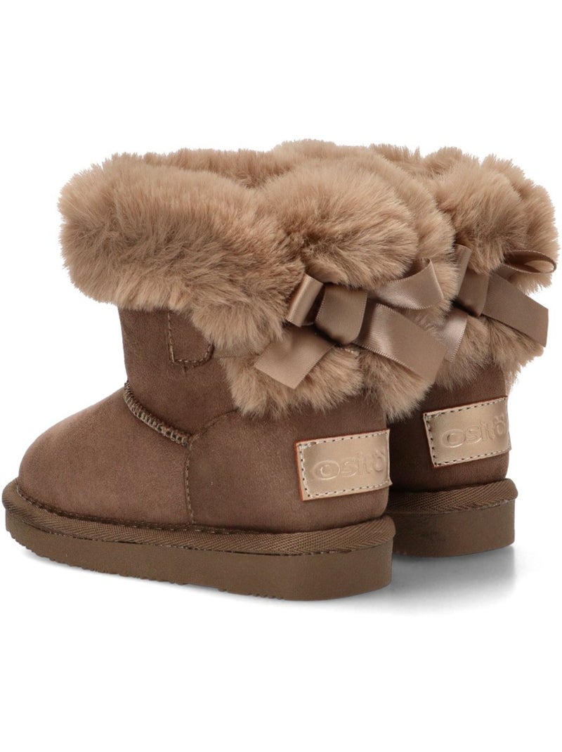 Botin ugg niña suela plana - conguitos Taupe - Kiabi