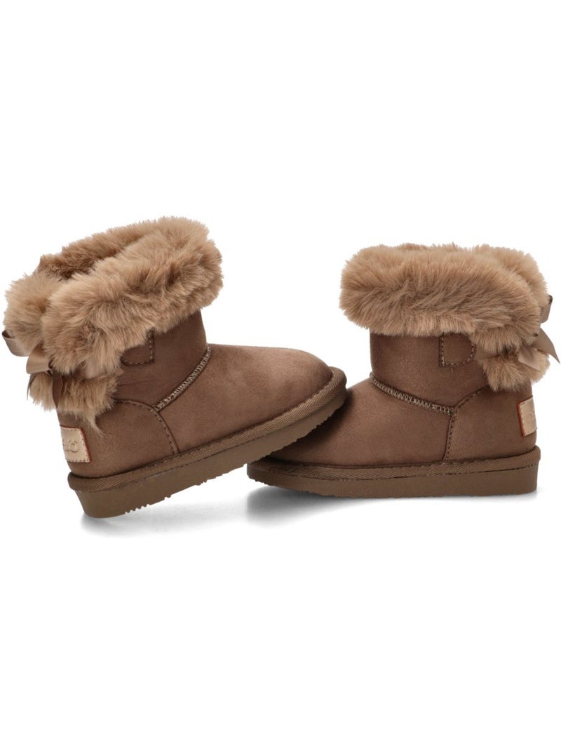 Botin ugg niña suela plana - conguitos Taupe - Kiabi