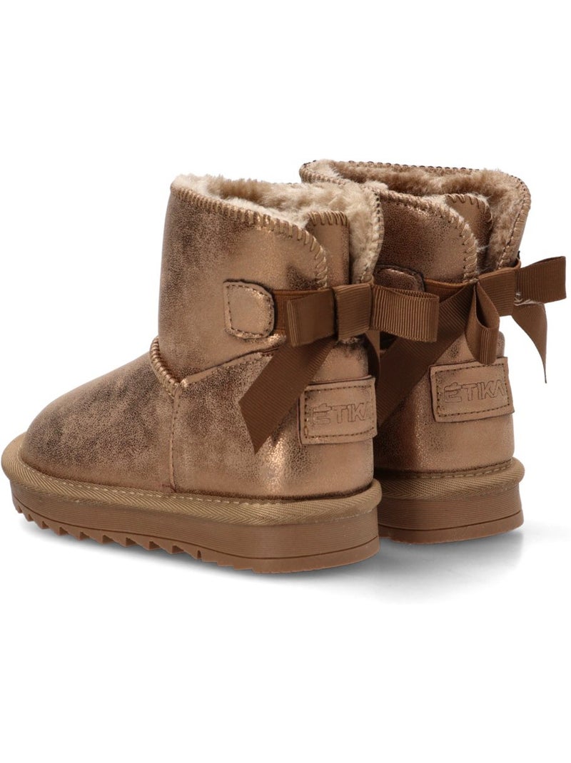 Botin ugg niña suela plana - etika Oro - Kiabi