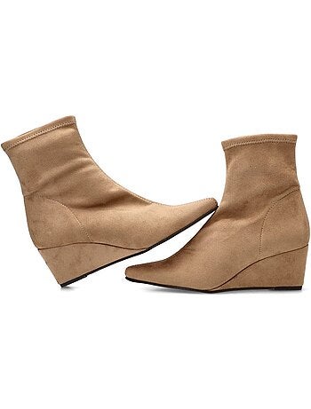 Botin weekend mujer cuña alta - mustang