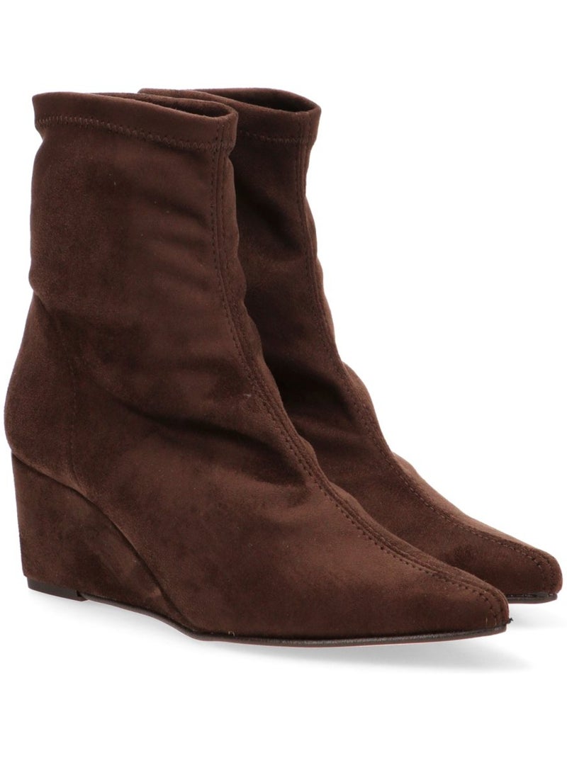Botin weekend mujer cuña media - mustang Marrón capuchino - Kiabi