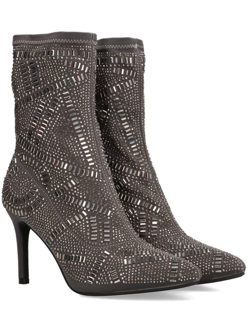 Botin Weekend Mujer Tacón Alto - Etika Gris - Kiabi