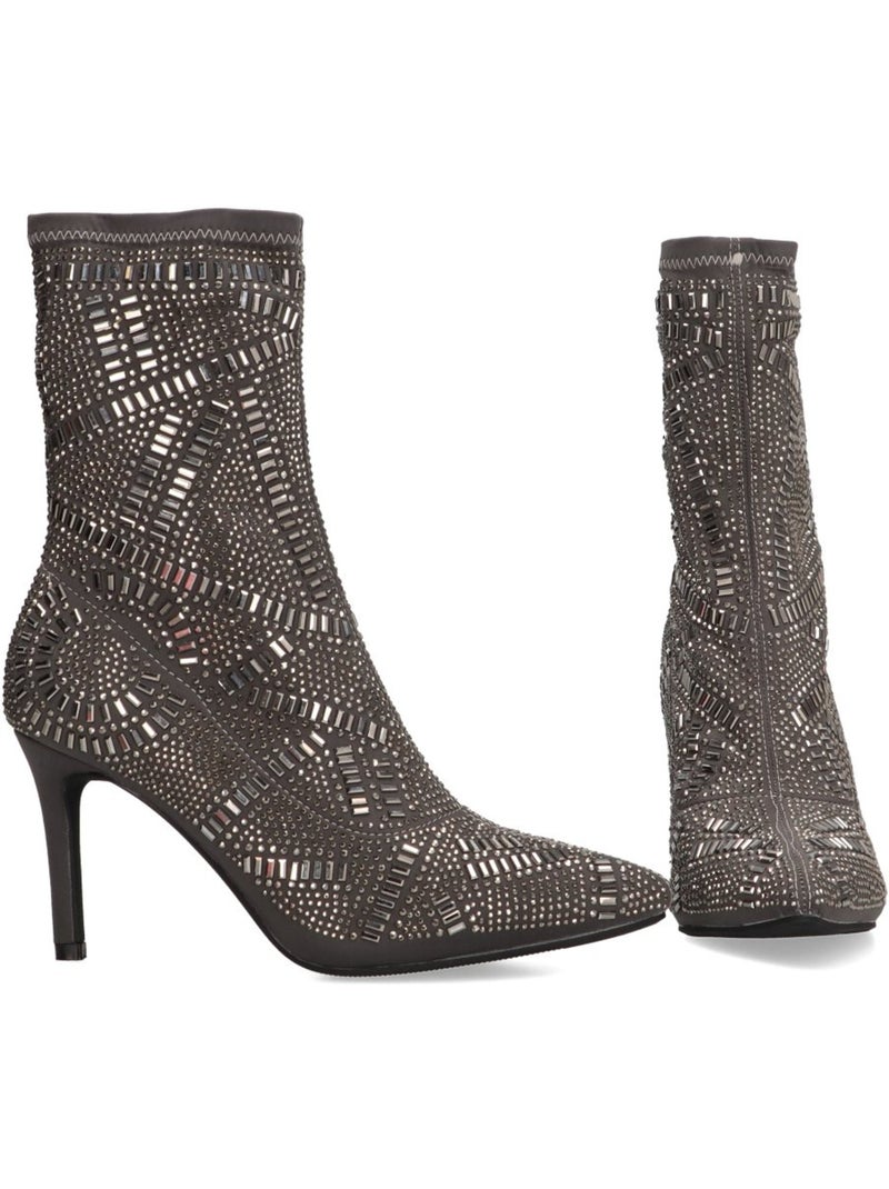 Botin Weekend Mujer Tacón Alto - Etika Gris - Kiabi