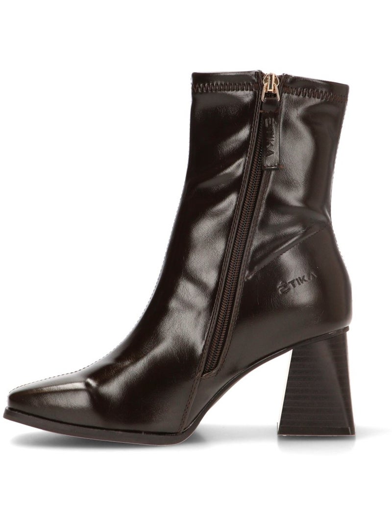 Botin weekend mujer tacón alto - etika Marrón capuchino - Kiabi