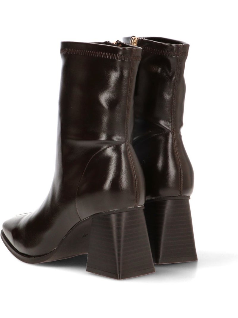 Botin weekend mujer tacón alto - etika Marrón capuchino - Kiabi