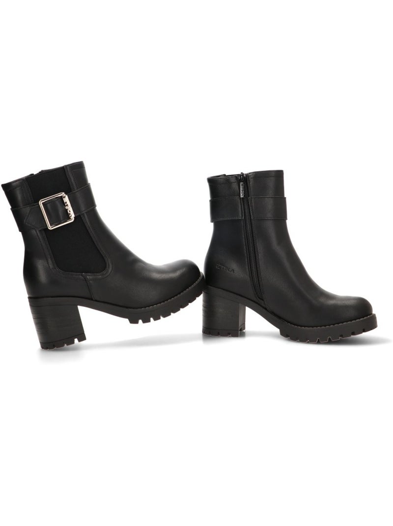 Botin weekend mujer tacón alto - etika Negro - Kiabi
