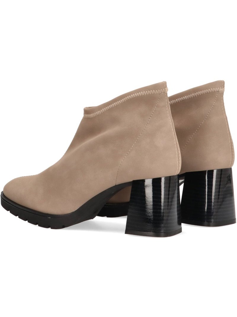 Botin weekend mujer tacón alto - luna collection Beige - Kiabi