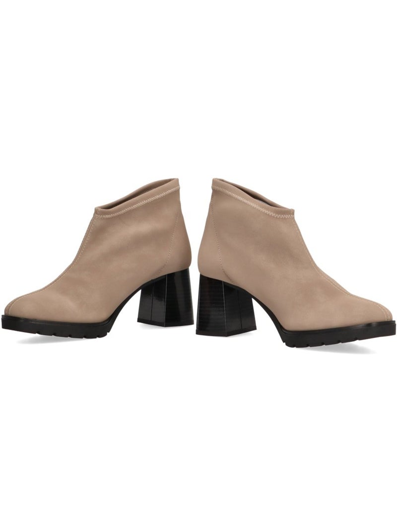 Botin weekend mujer tacón alto - luna collection Beige - Kiabi