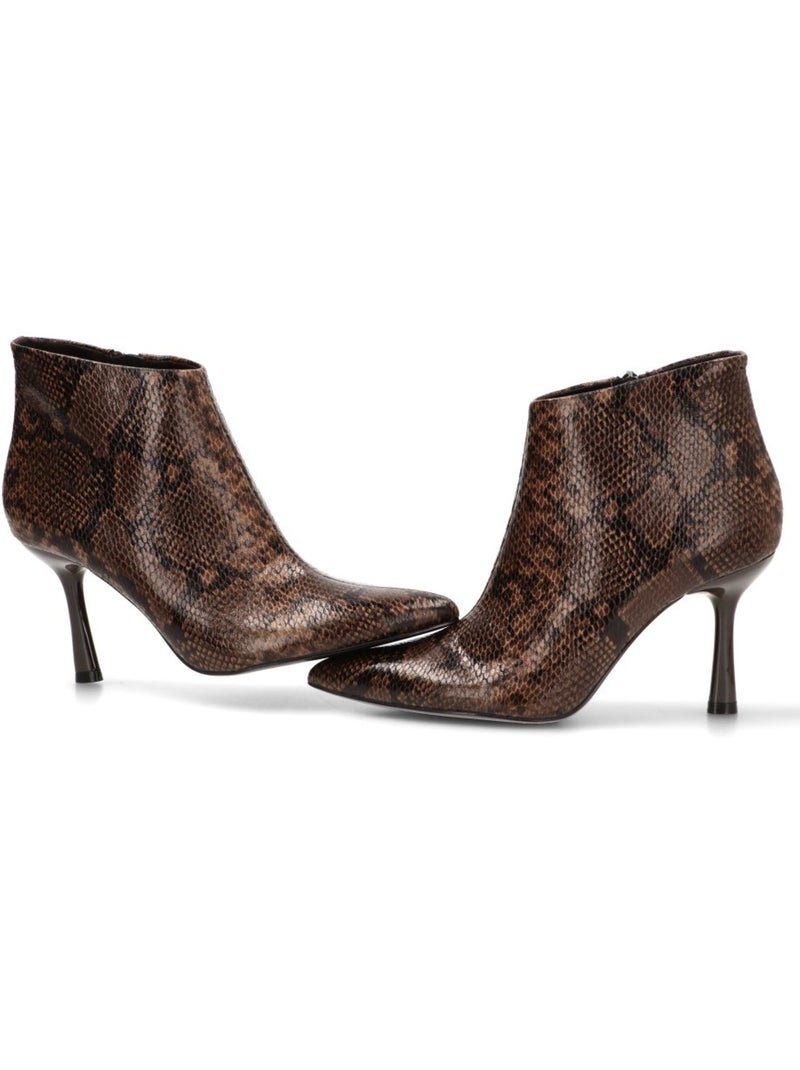 Botin weekend mujer tacón alto - yulia Marrón capuchino - Kiabi