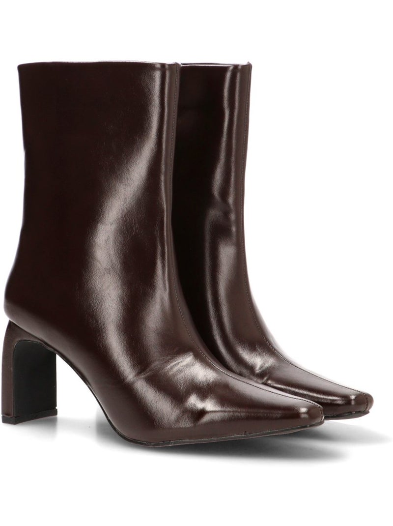 Botin weekend mujer tacón alto - yulia Marrón capuchino - Kiabi