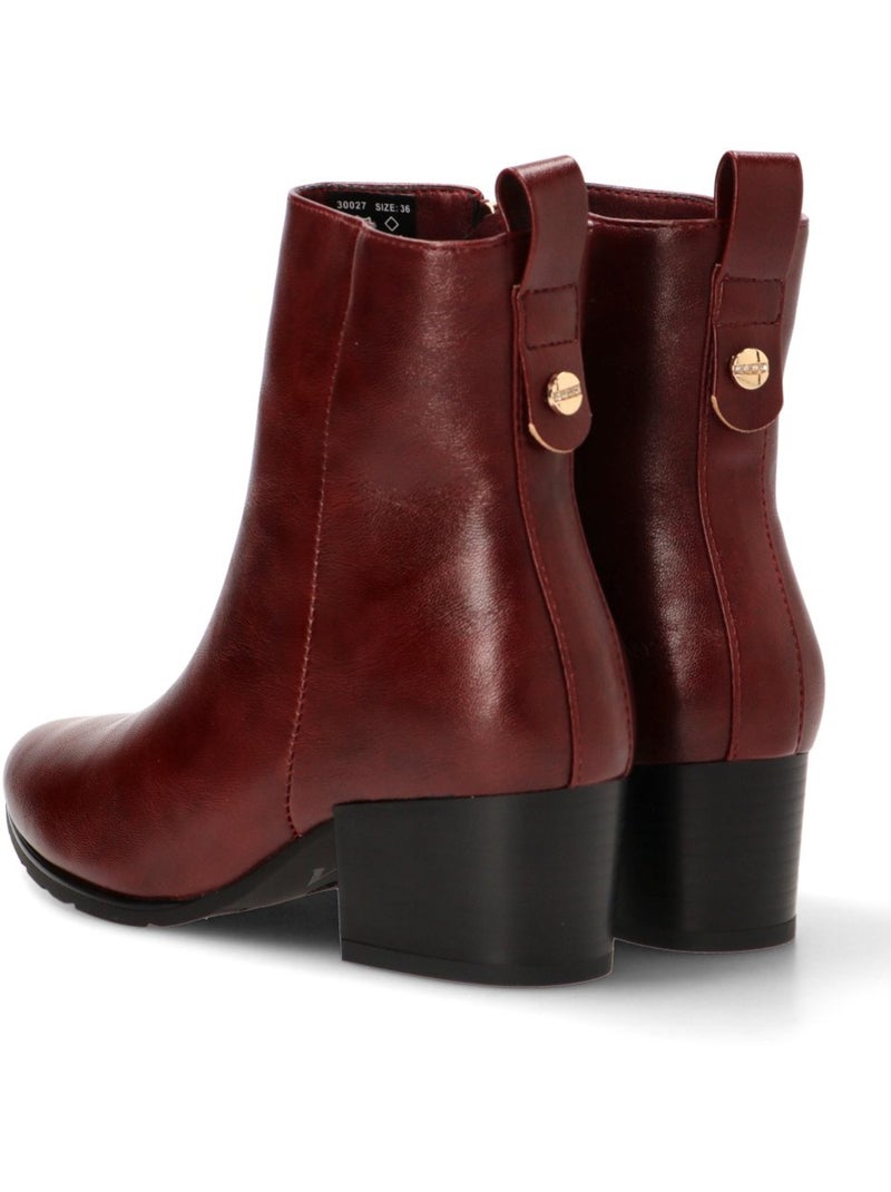 Botin Weekend Mujer Tacón Medio - Armony Burdeos - Kiabi