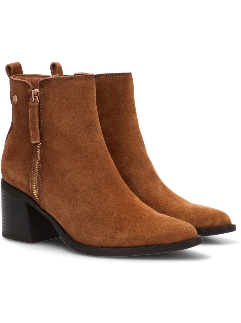 Botin weekend mujer tacón medio - carmela Camel - Kiabi