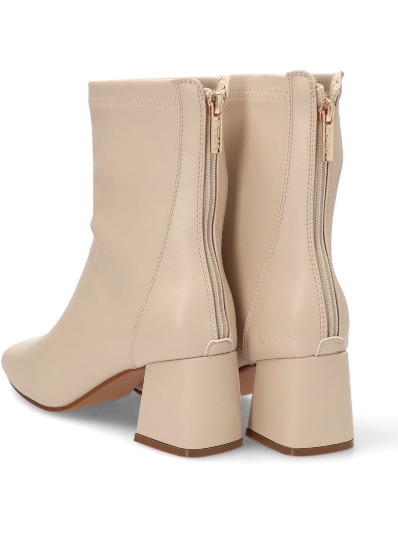 Botin Weekend Mujer Tacón Medio - Etika Beige - Kiabi