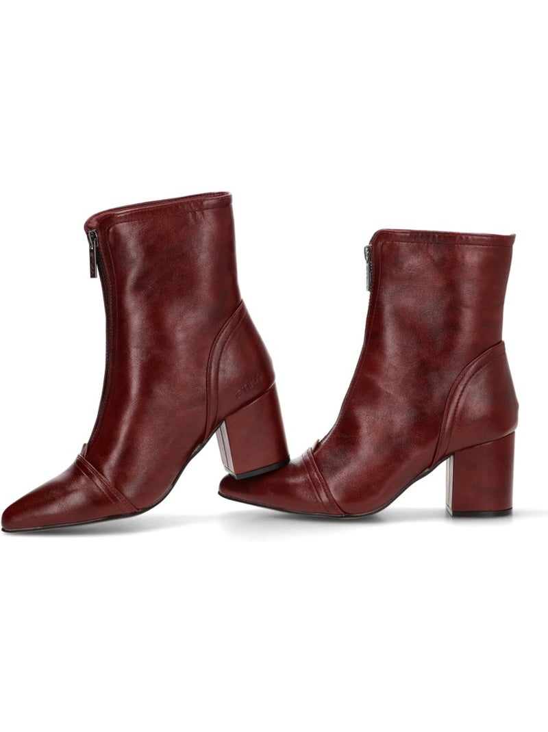 Botin weekend mujer tacón medio - etika Burdeos - Kiabi