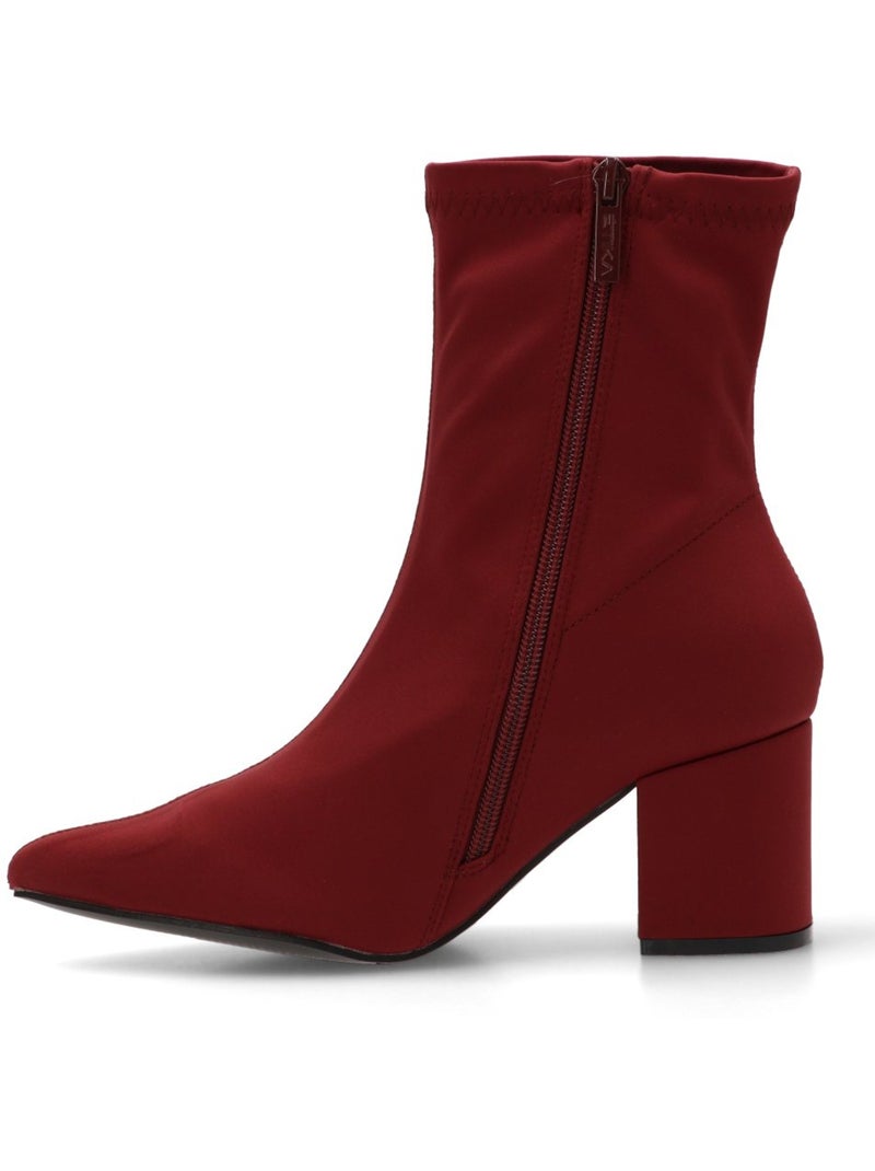 Botin Weekend Mujer Tacón Medio - Etika Burdeos - Kiabi