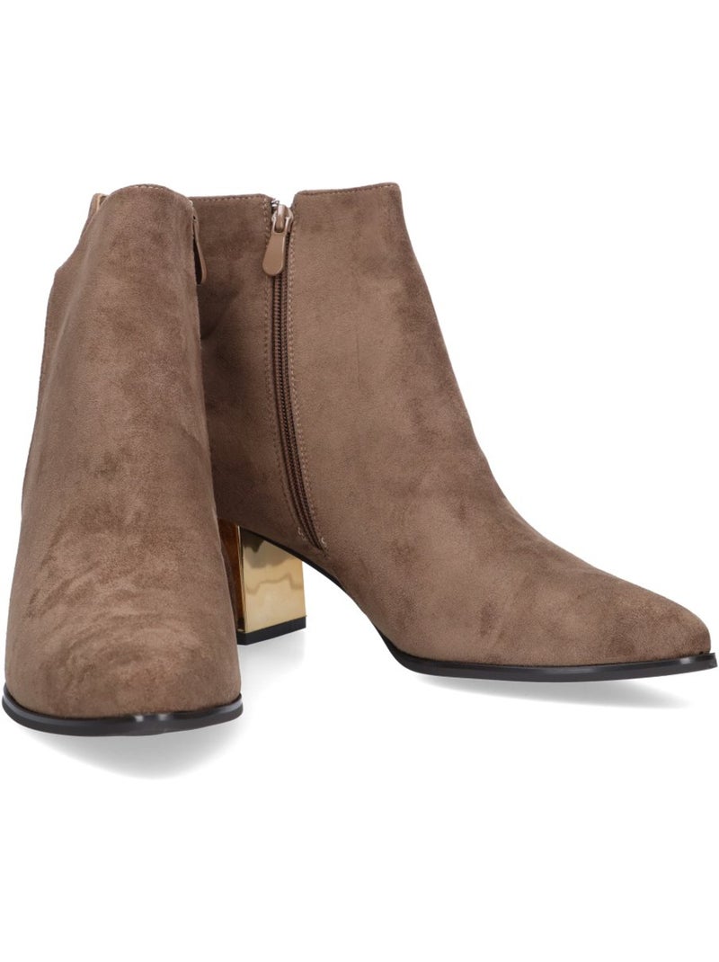 Botin Weekend Mujer Tacón Medio - Etika Caqui - Kiabi