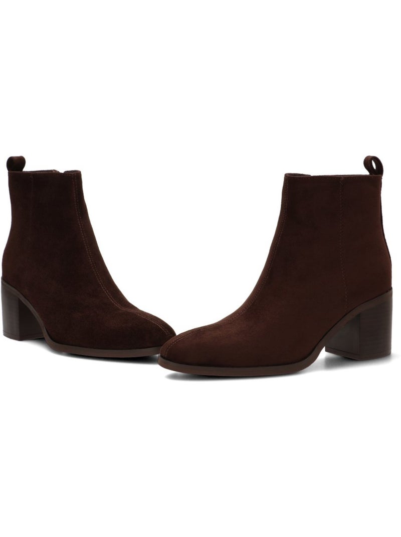 Botin weekend mujer tacón medio - etika Marrón capuchino - Kiabi
