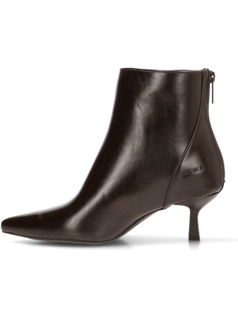Botin weekend mujer tacón medio - etika Marrón capuchino - Kiabi