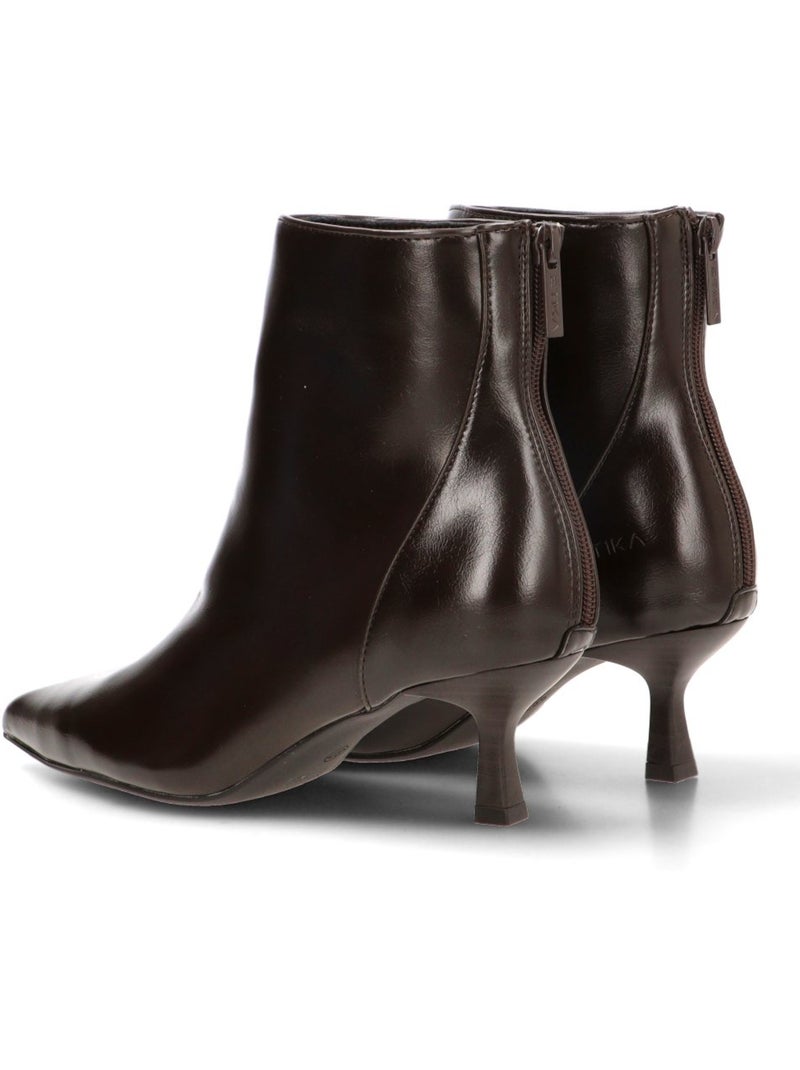 Botin weekend mujer tacón medio - etika Marrón capuchino - Kiabi