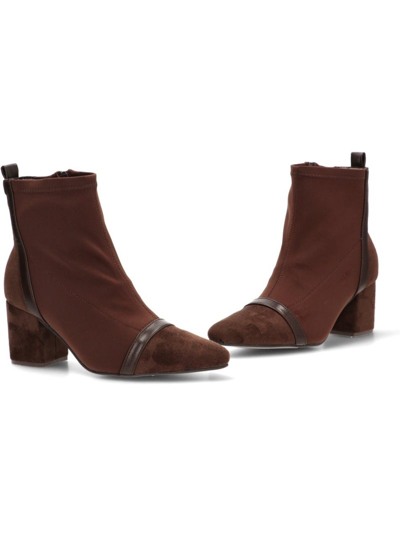 Botin weekend mujer tacón medio - etika Marrón capuchino - Kiabi