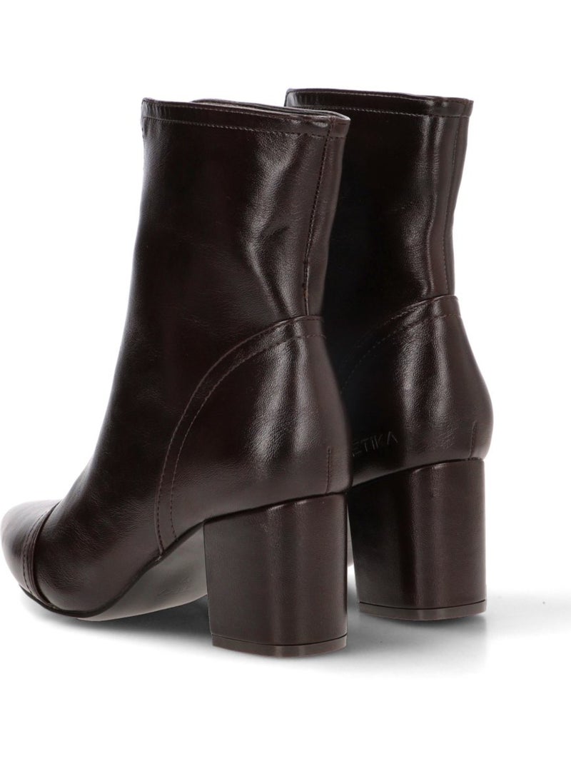 Botin weekend mujer tacón medio - etika Marrón capuchino - Kiabi