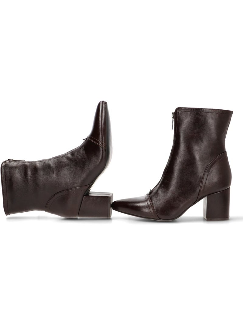 Botin weekend mujer tacón medio - etika Marrón capuchino - Kiabi