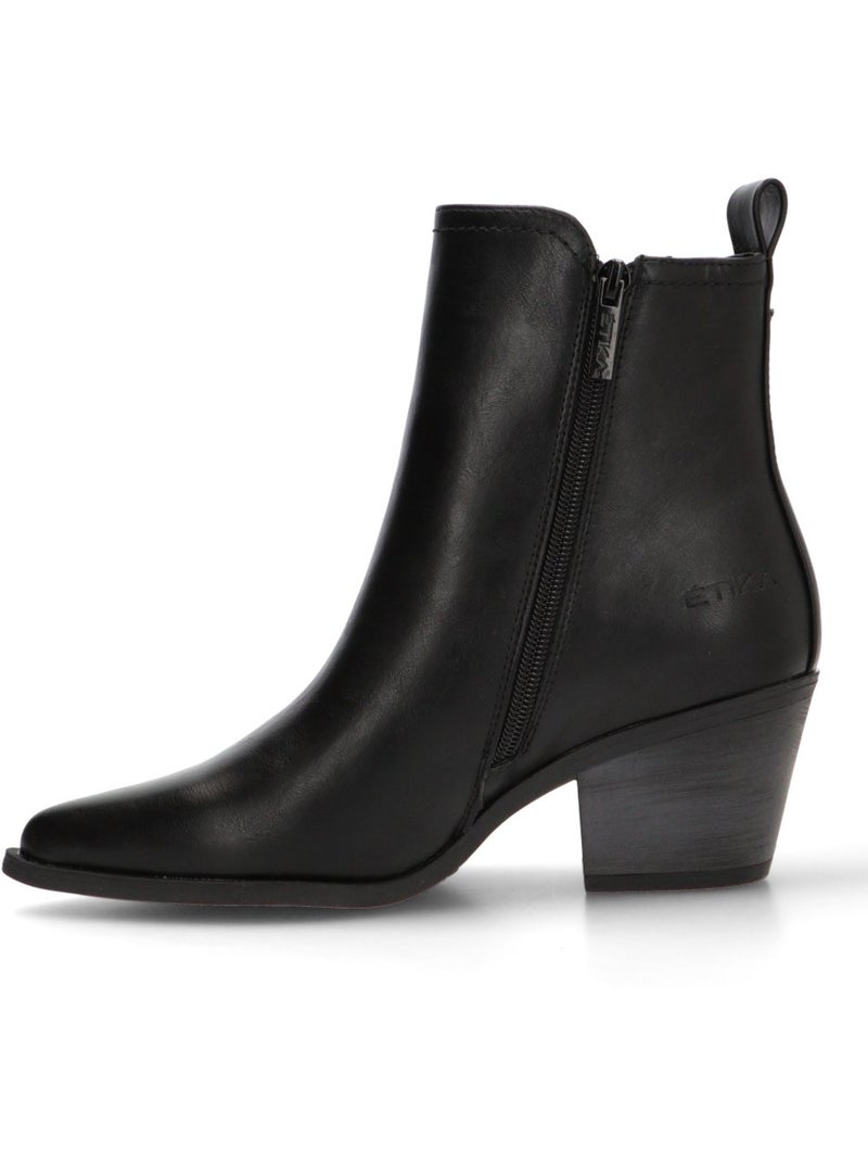 Botin weekend mujer tacón medio - etika Negro - Kiabi