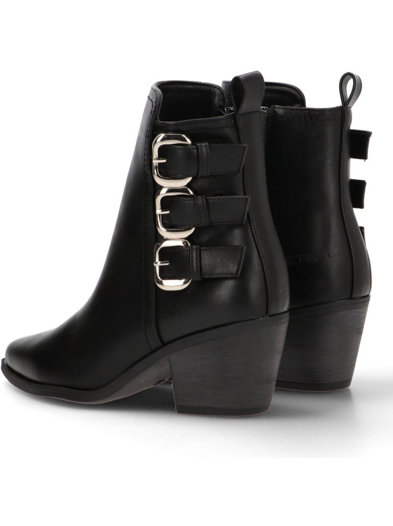 Botin weekend mujer tacón medio - etika Negro - Kiabi