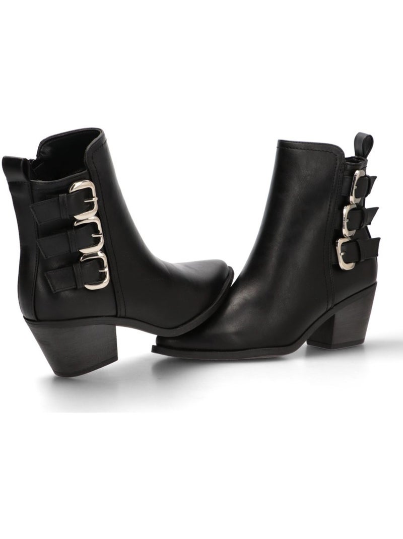 Botin weekend mujer tacón medio - etika Negro - Kiabi