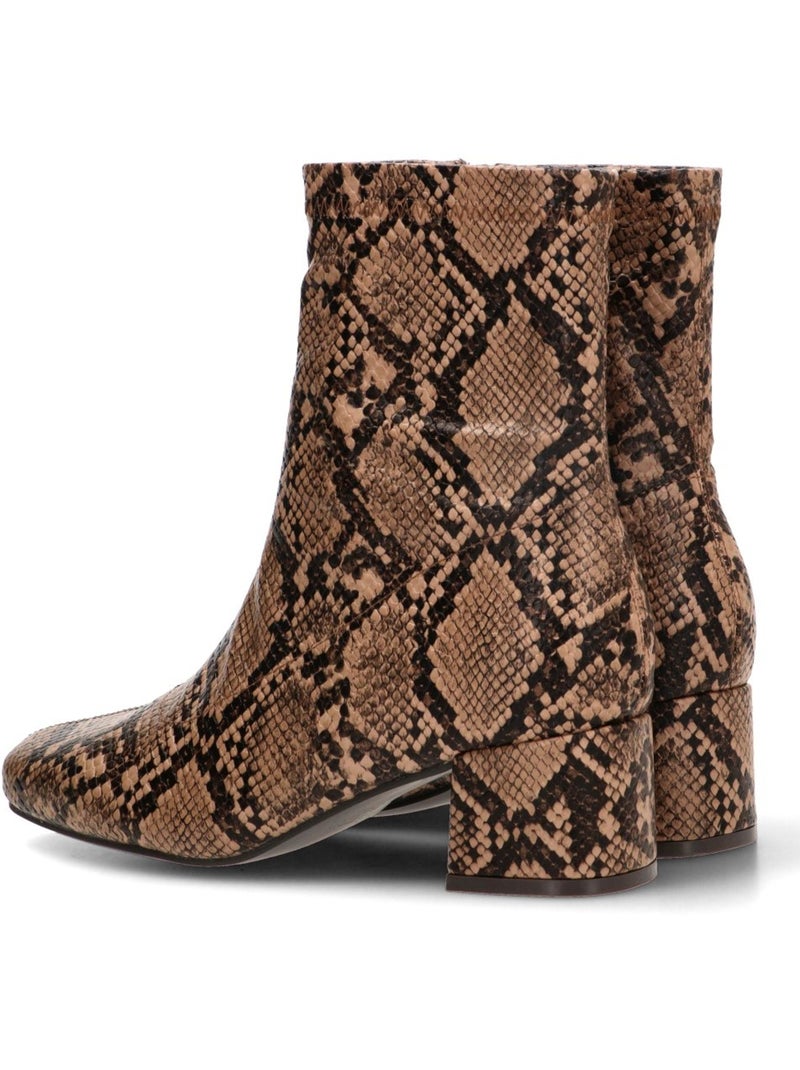 Botin weekend mujer tacón medio - etika Negro Verde - Kiabi